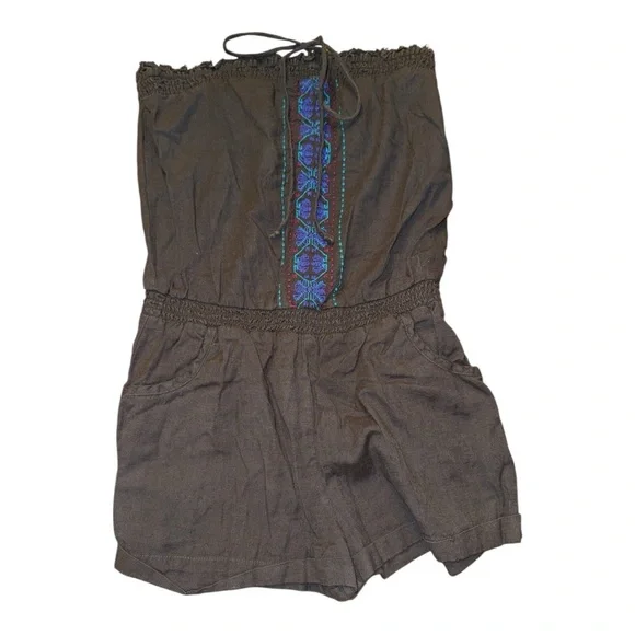 American Eagle Outfitters Charcoal Strapless Jumpsuit - Picture 2 of 5